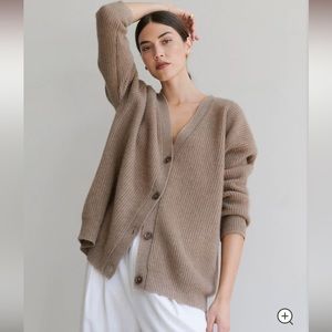 NWT Jenni Kayne Cashmere Cocoon Cardigan in sold out color, Undyed Stone